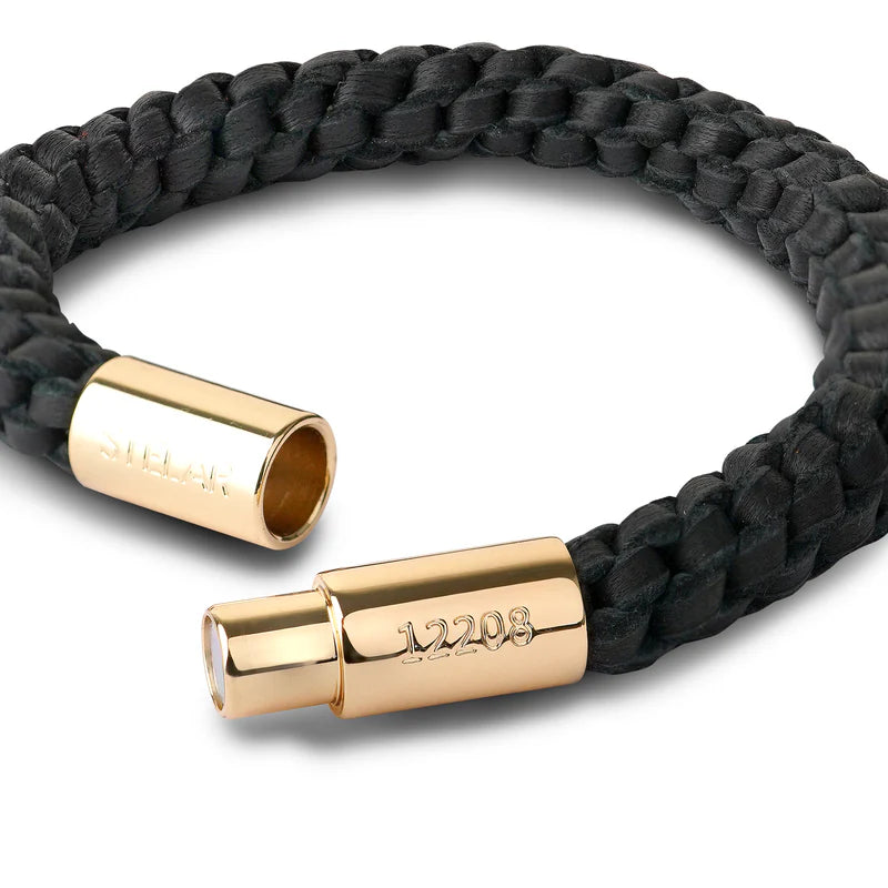 Teman Mid Woven Leather Bracelet - Nightfall