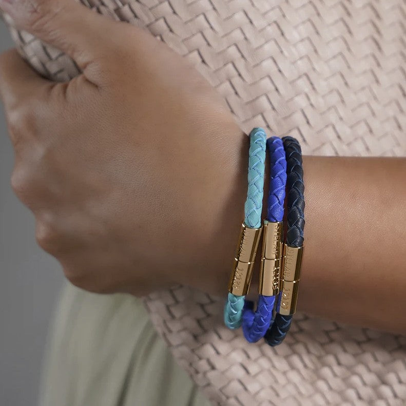 Teman Slim Woven Jacquard Bracelet - Aquamarine