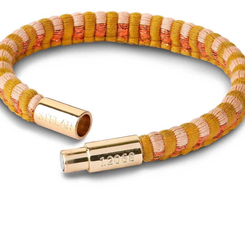 Teman Slim Woven Jacquard Bracelet - Copper Stripe