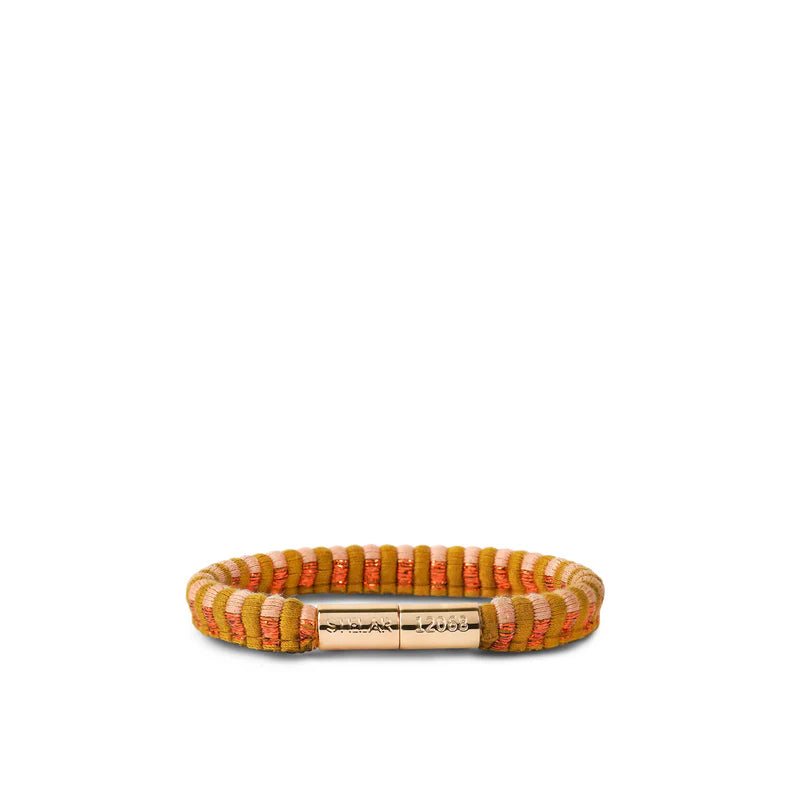 Teman Slim Woven Jacquard Bracelet - Copper Stripe