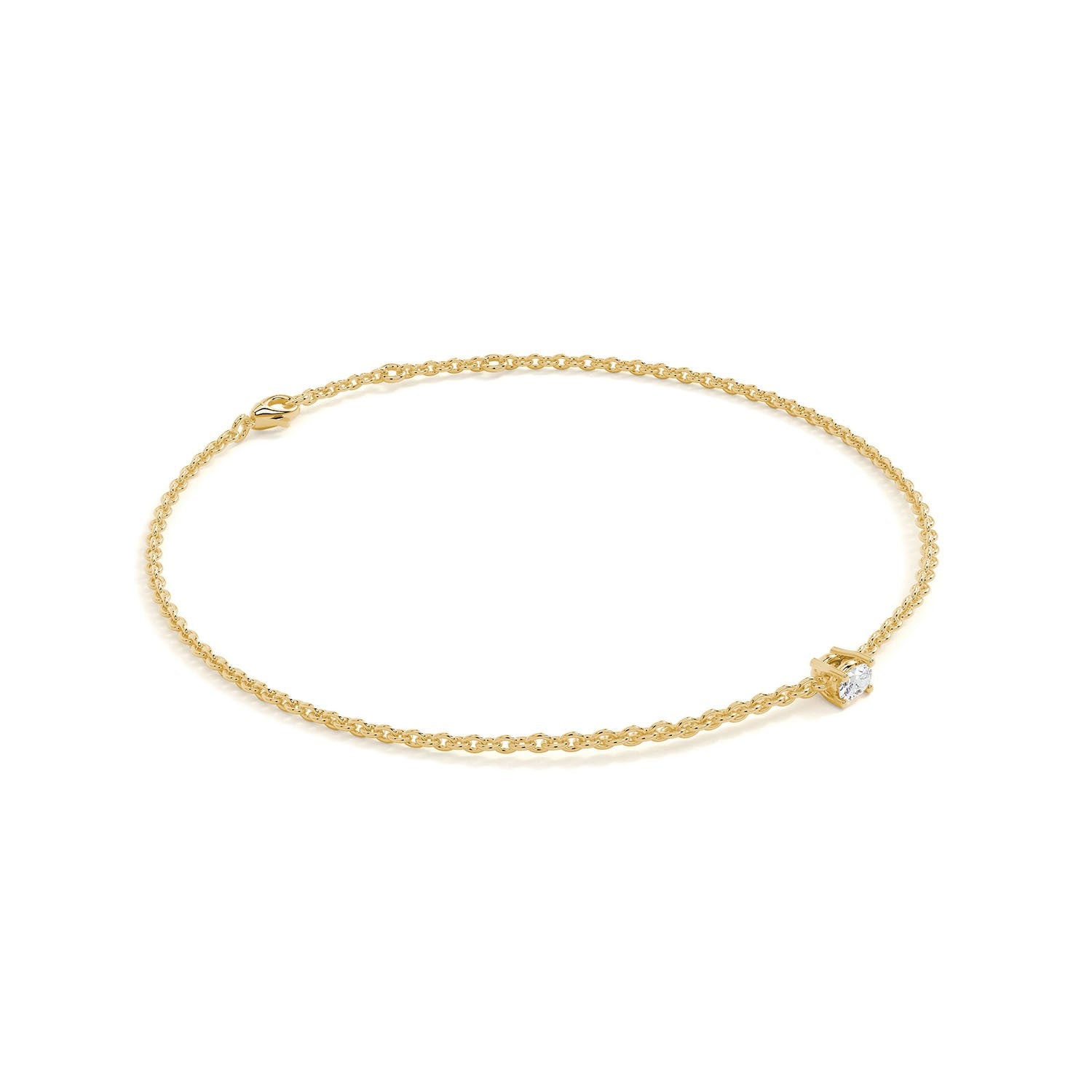 Oval Delicate Solitaire Bracelet