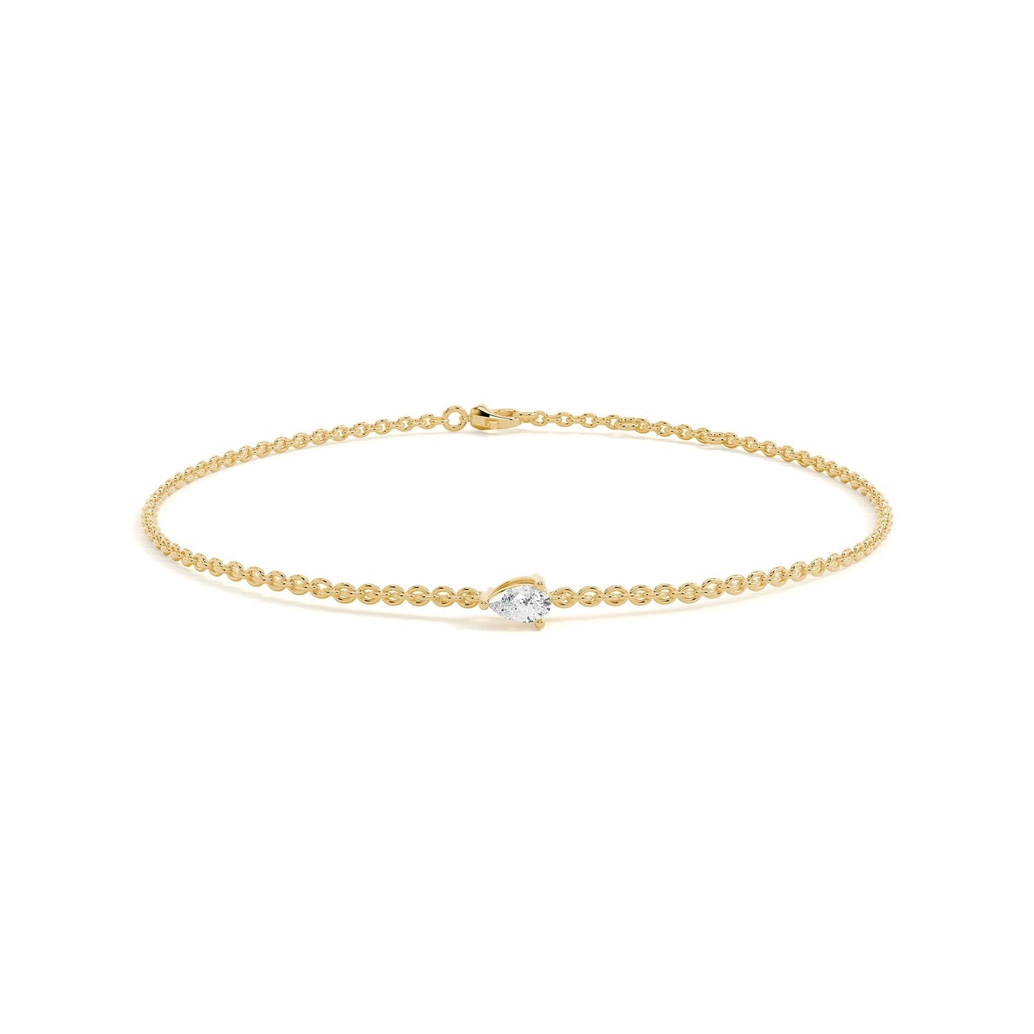 Pear Delicate Solitaire Bracelet
