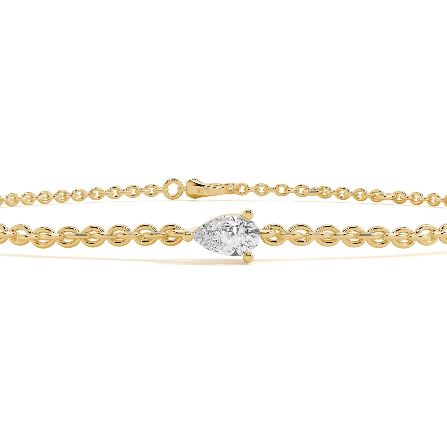Pear Delicate Solitaire Bracelet