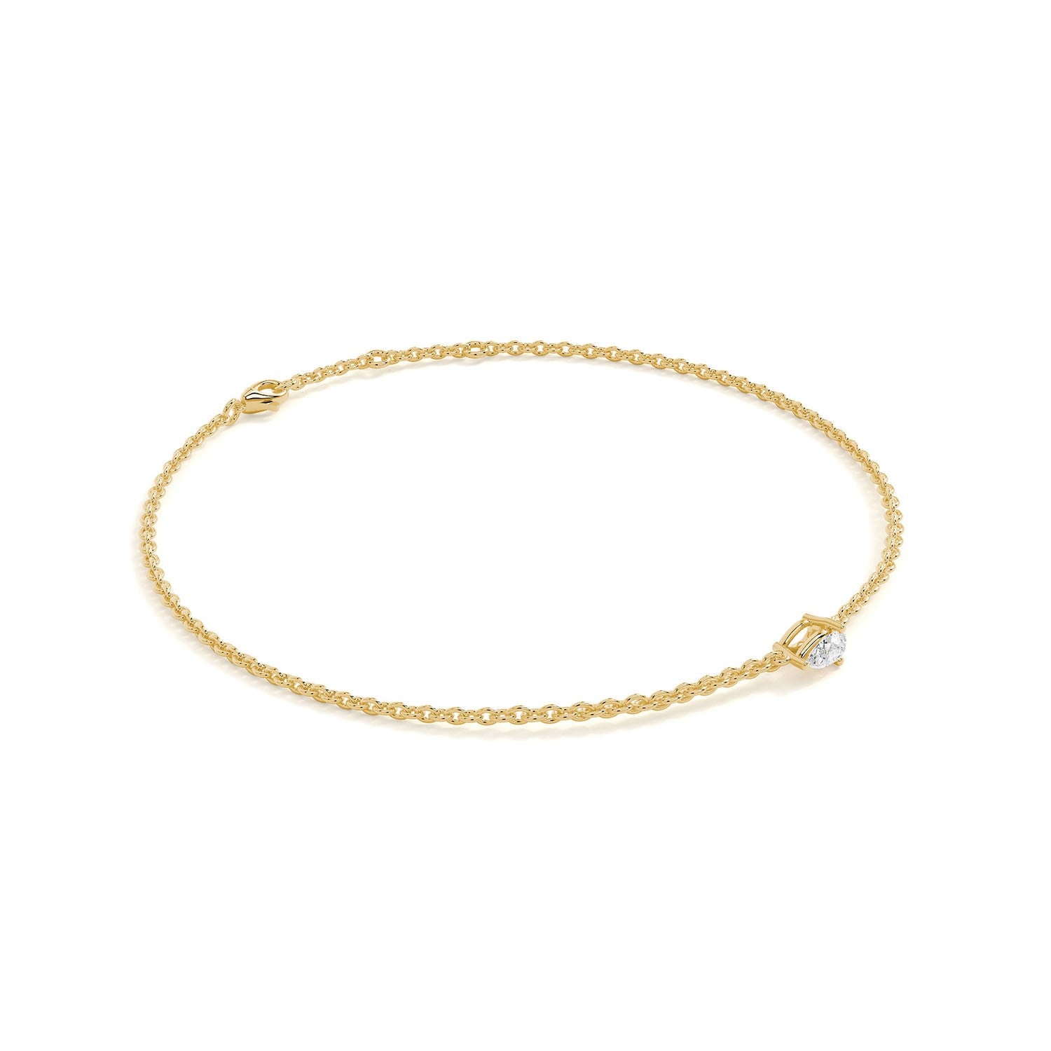 Pear Delicate Solitaire Bracelet