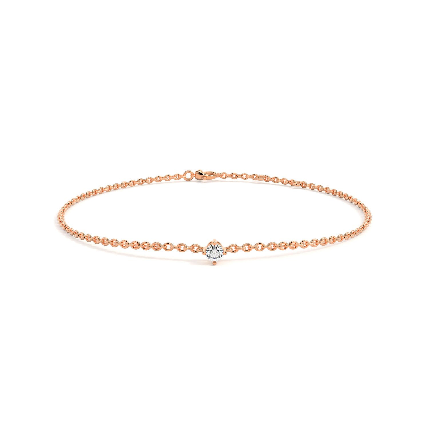Round Delicate Solitaire Bracelet
