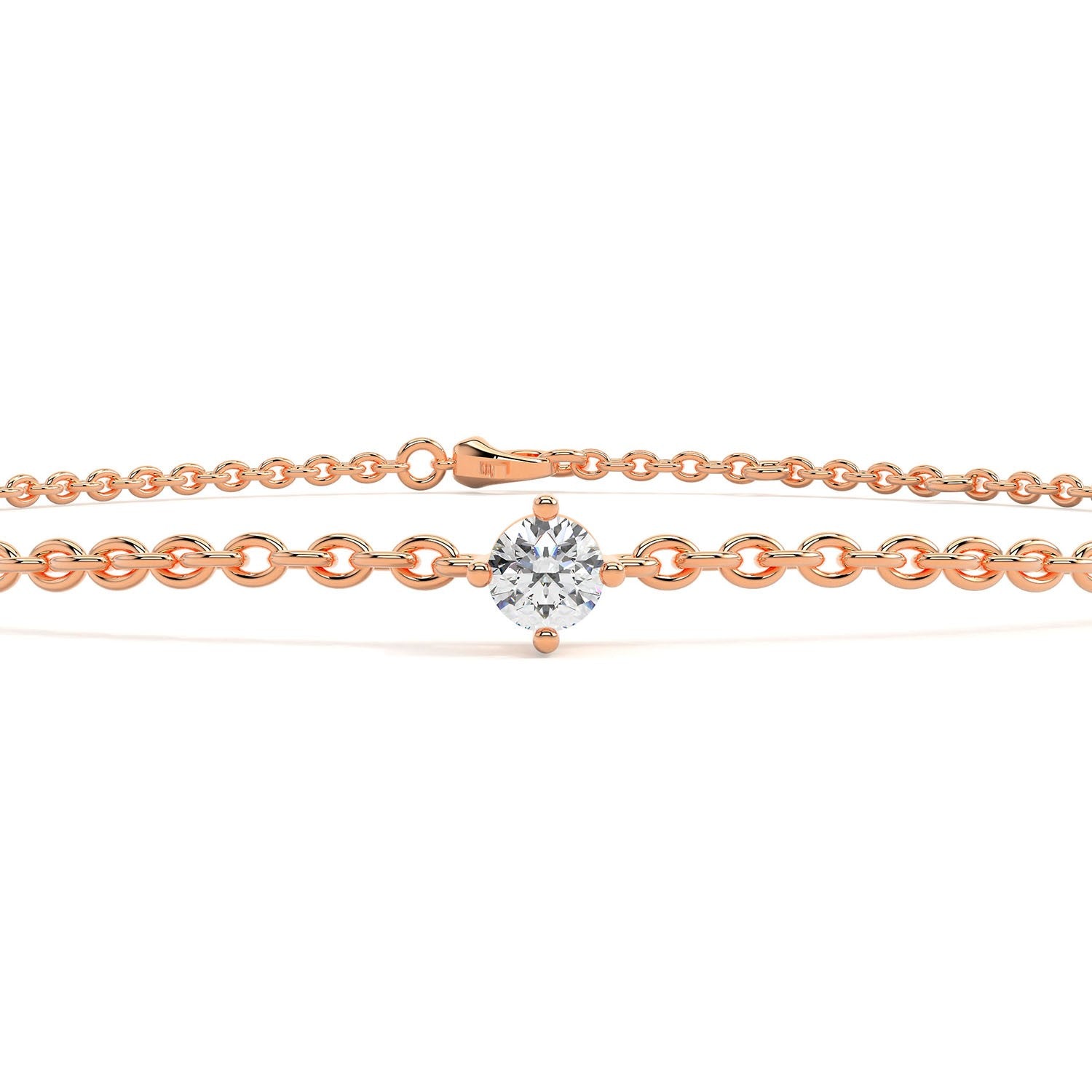 Round Delicate Solitaire Bracelet