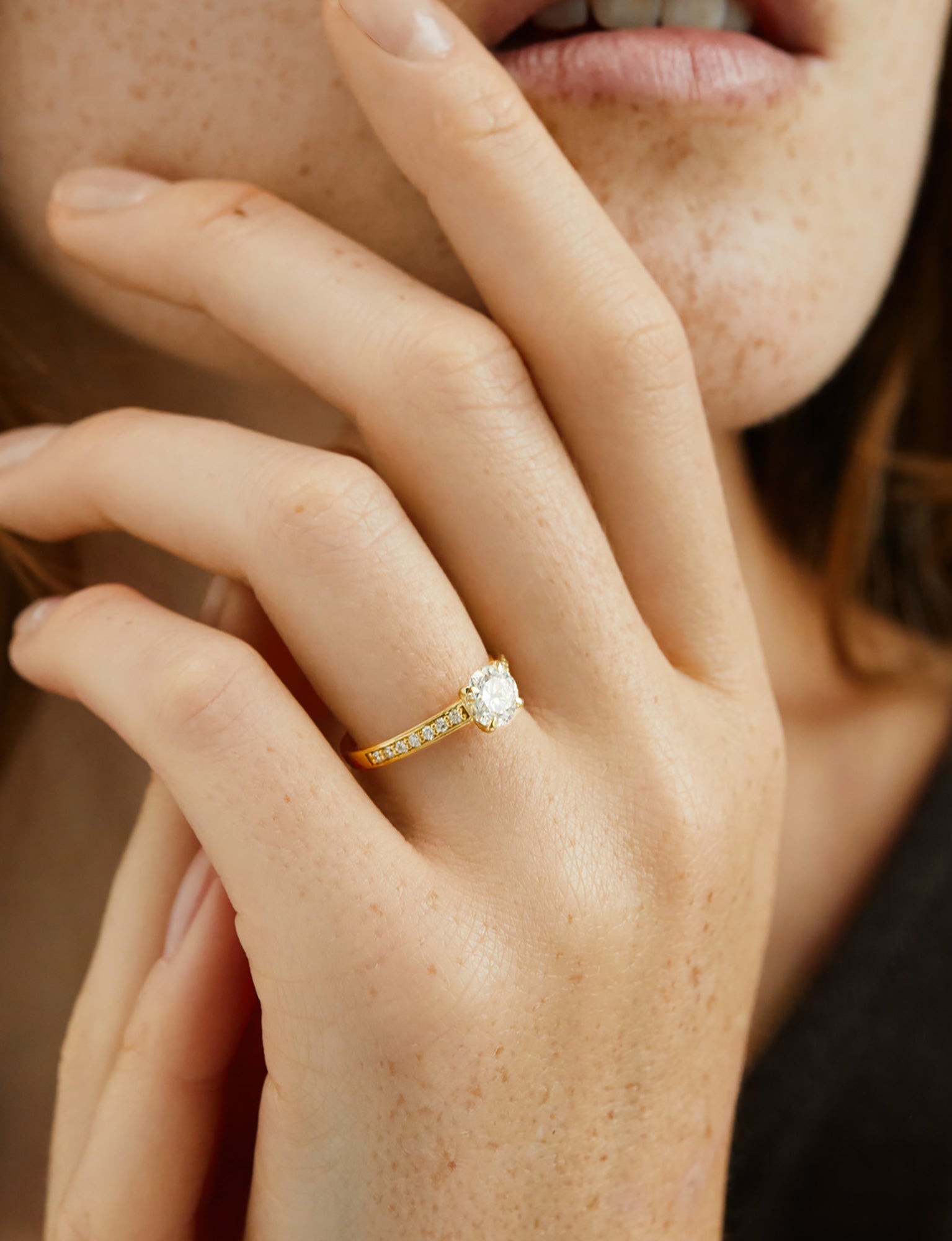 Luna Classic 0.76ct Solitaire Grain Set Engagement Ring Skydiamond La Maison Couture