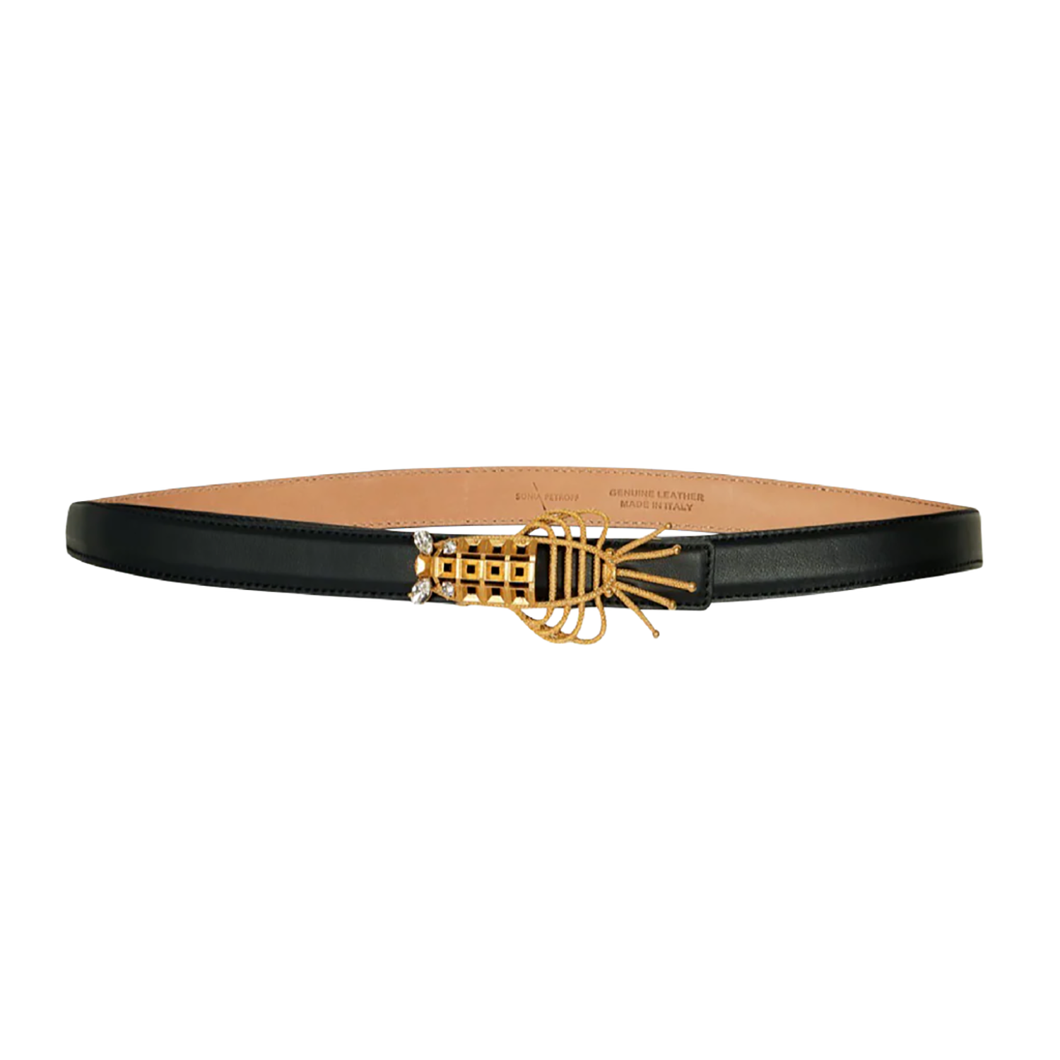 Lobster Narrow Belt – Black Sonia Petroff La Maison Couture