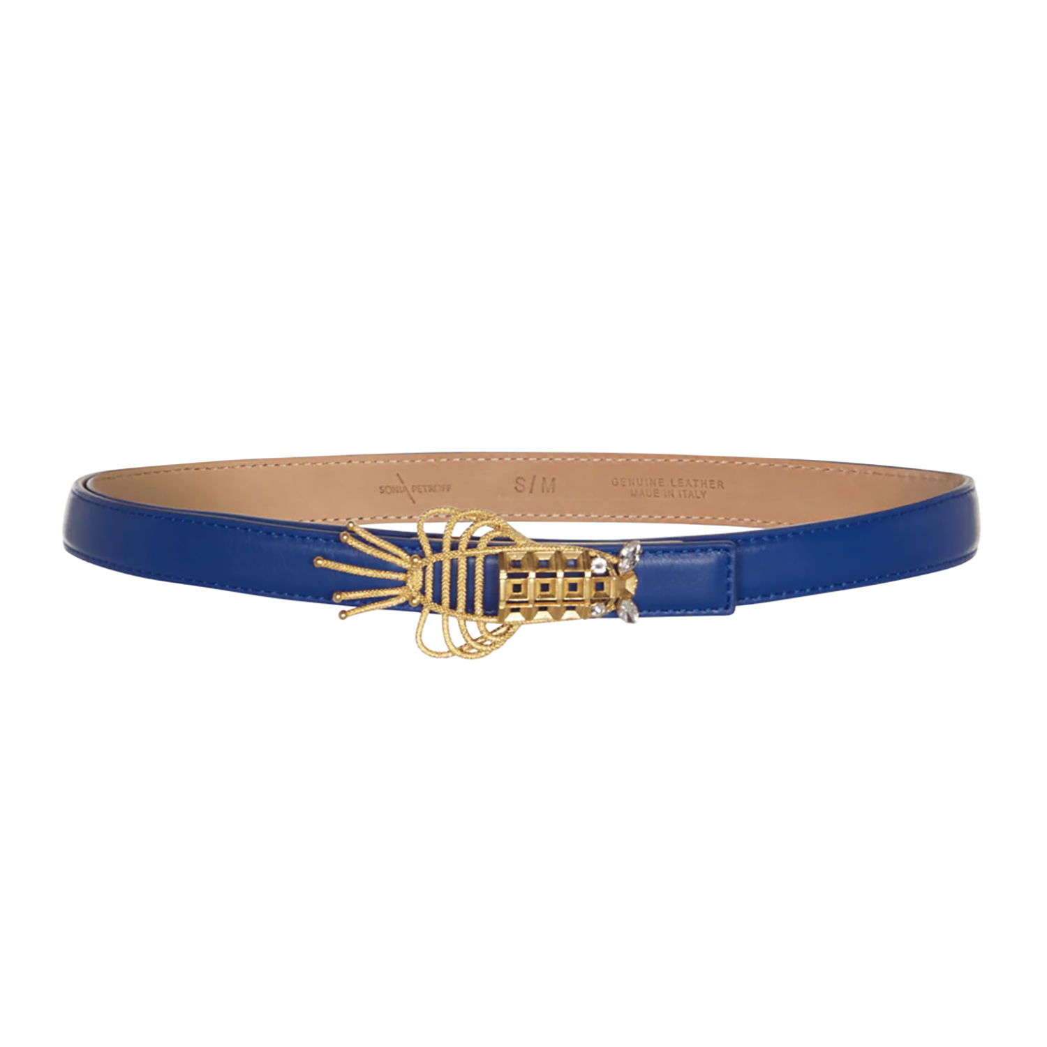 Lobster Narrow Belt – Blue Sonia Petroff La Maison Couture