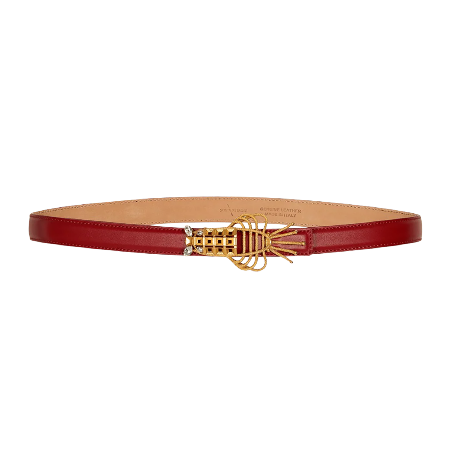 Lobster Narrow Belt – Red Sonia Petroff La Maison Couture