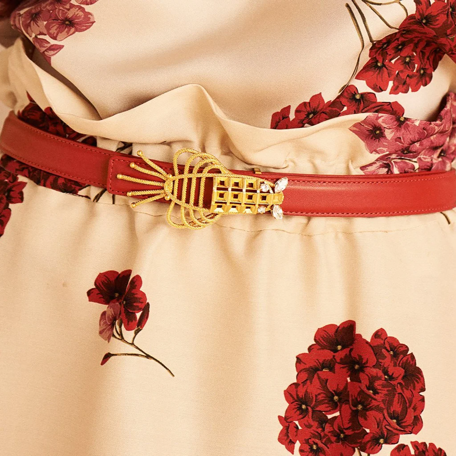 Lobster Narrow Belt – Red Sonia Petroff La Maison Couture