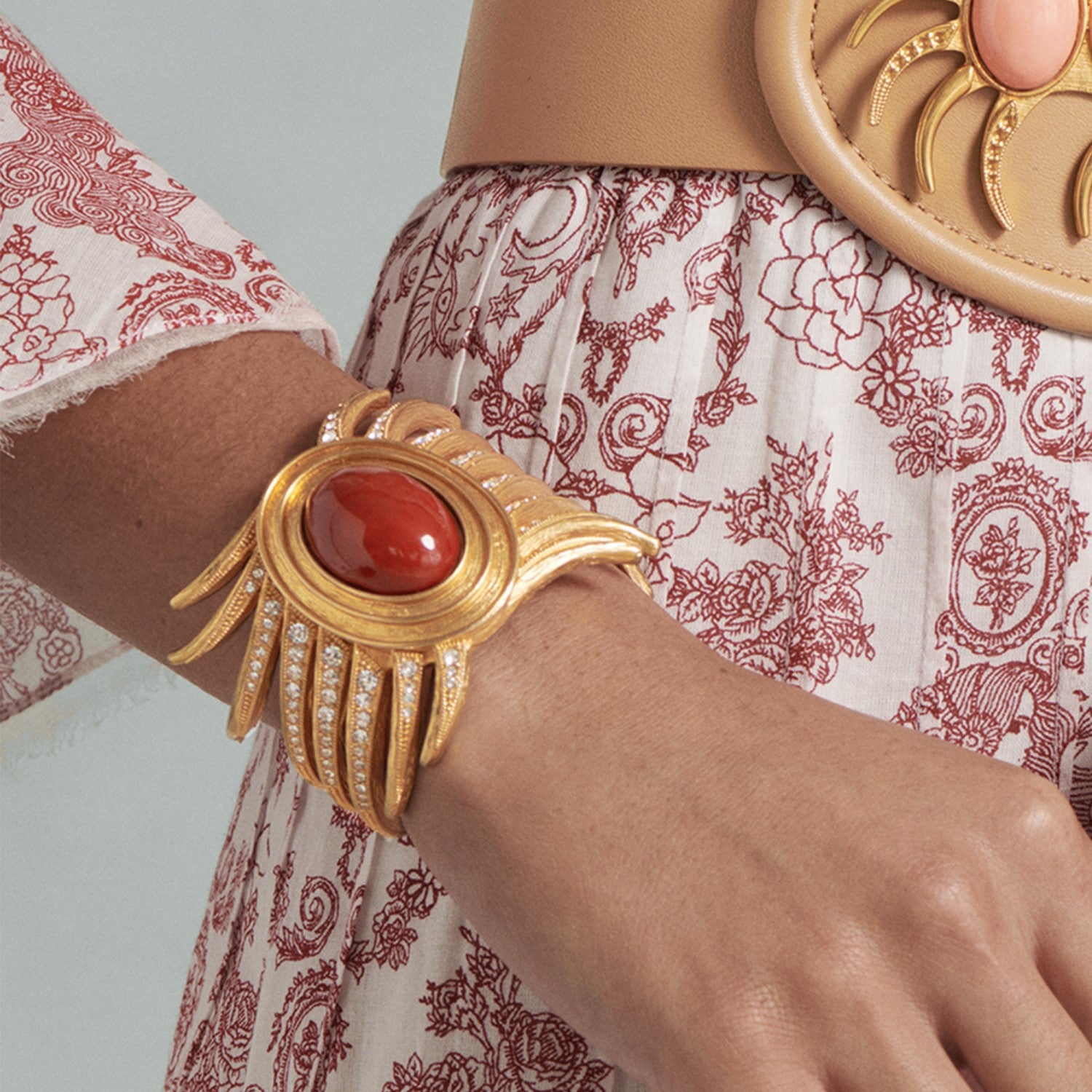 Sun Cuff Bracelet - Red