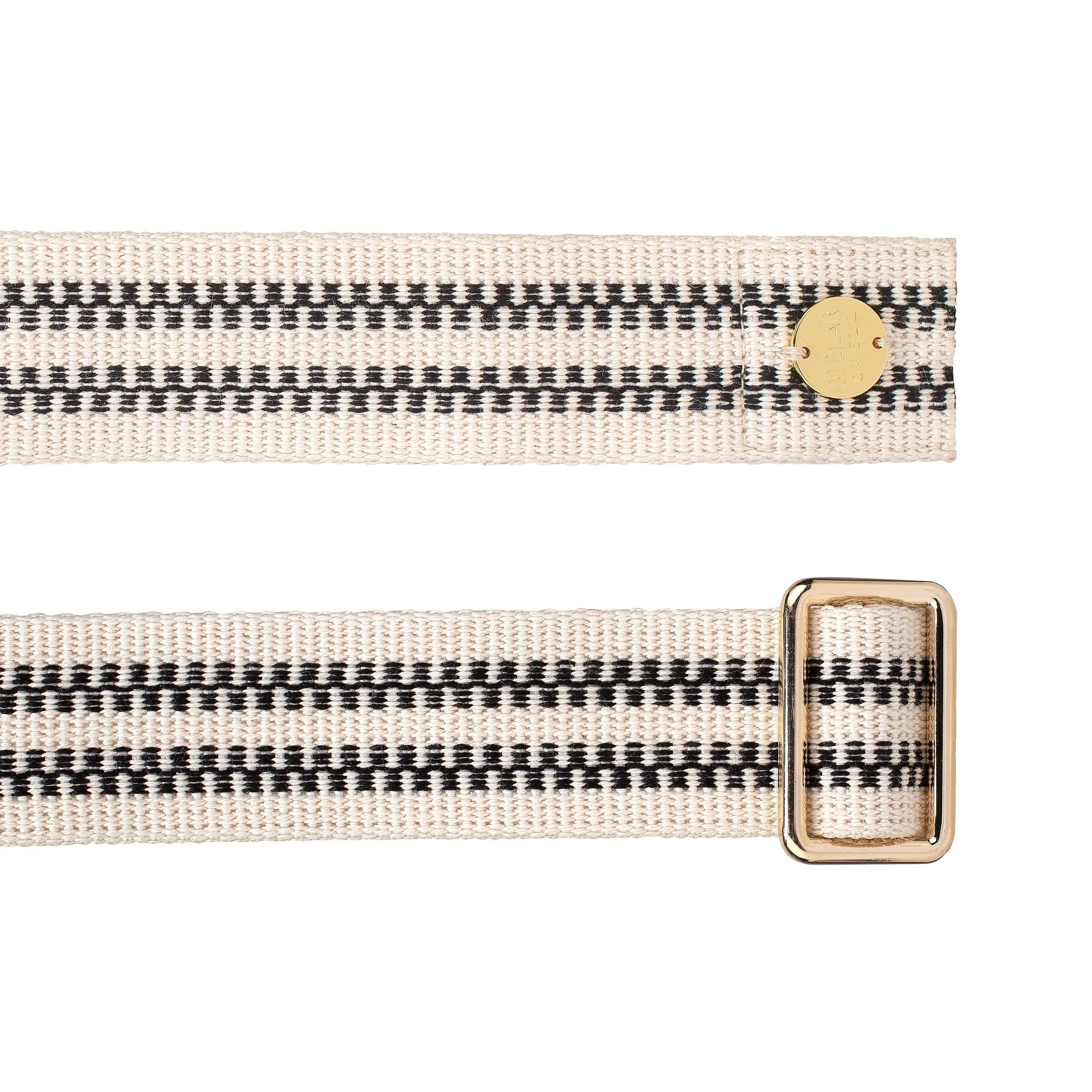 Sunda Jacquard Belt - Black and Cream