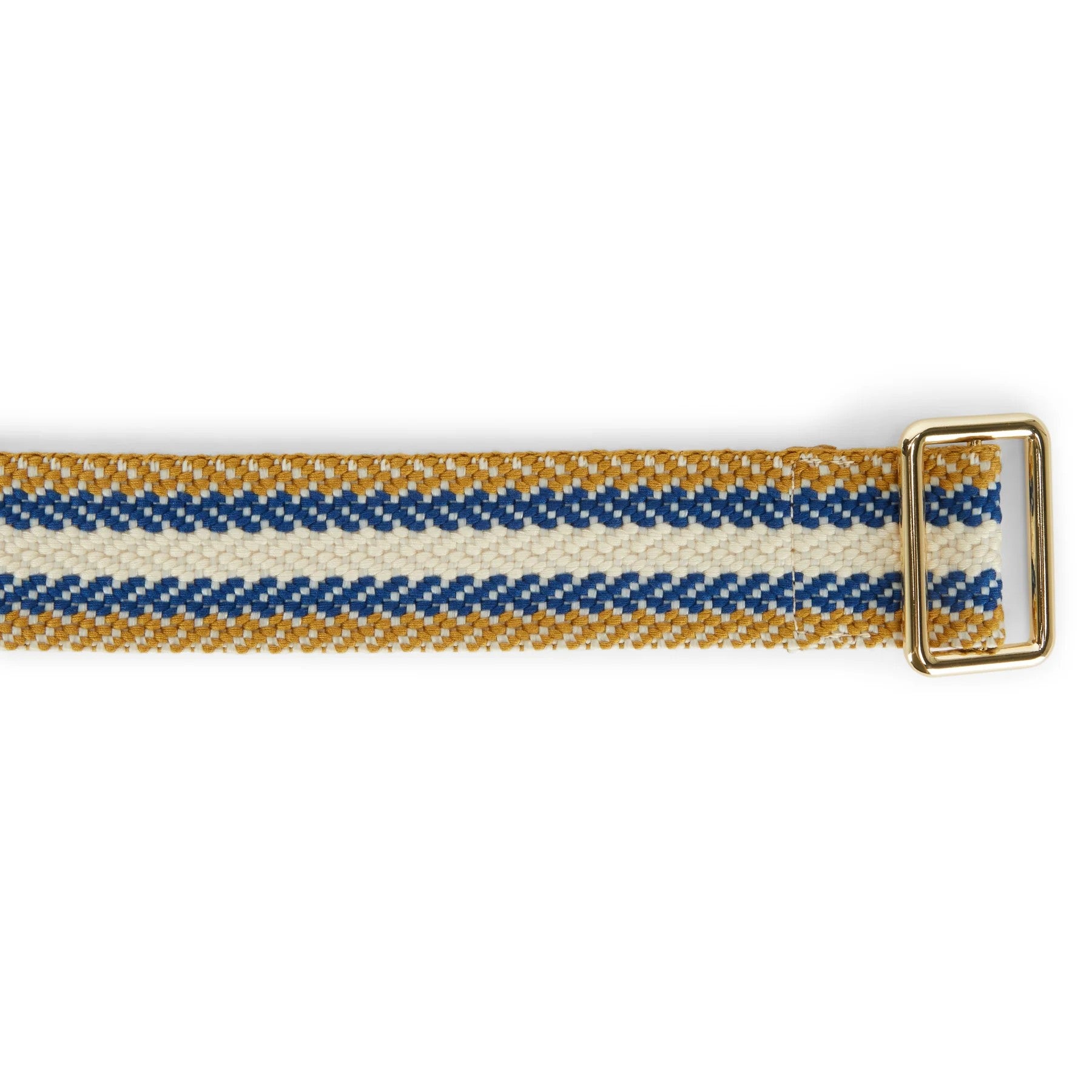 Sunda Jacquard Belt - Natural with Blue Stripe