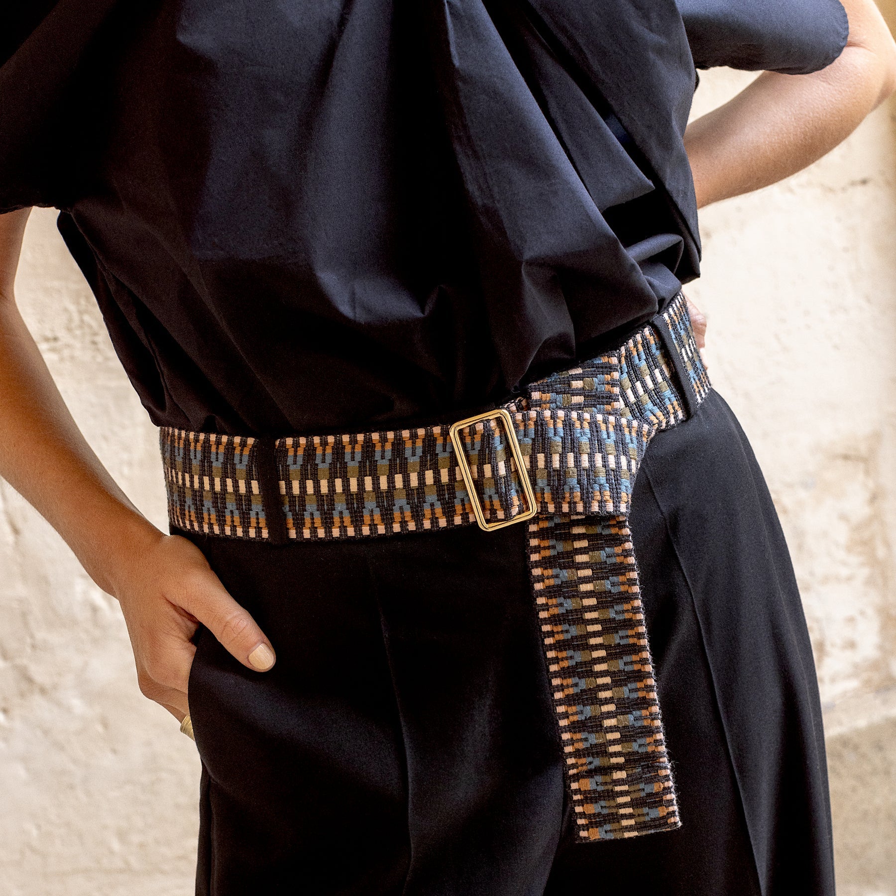 Sunda Jacquard Belt - Olive Green