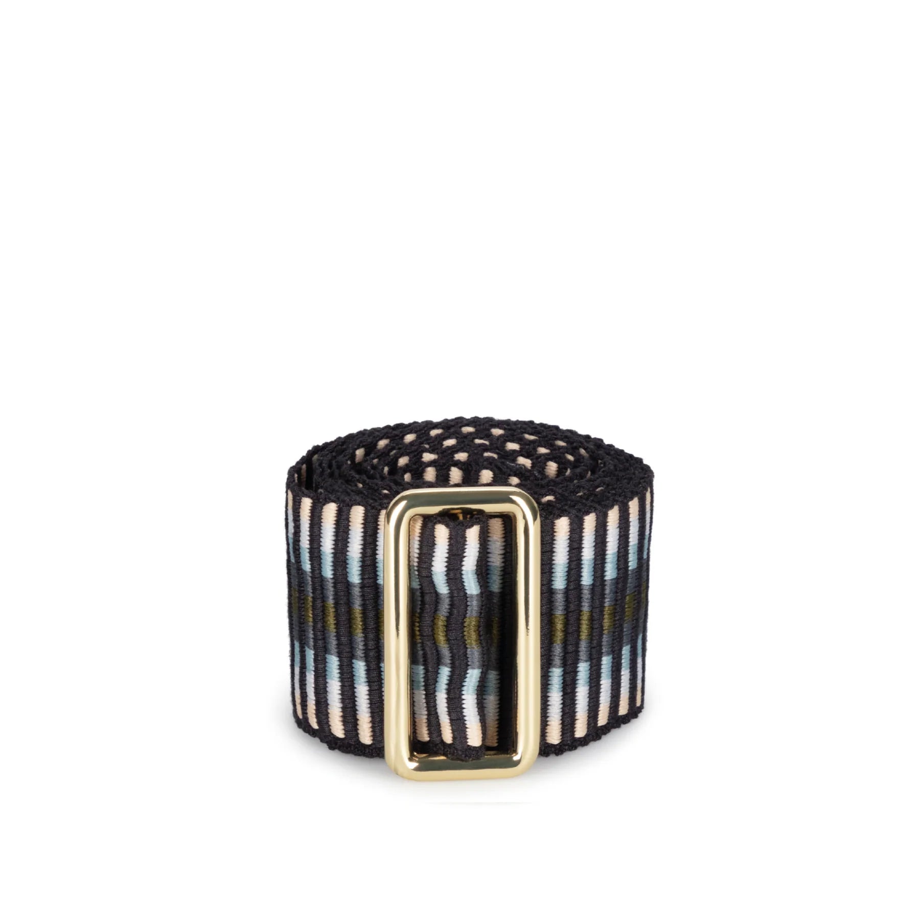 Sunda Jacquard Belt - Olive Stripe