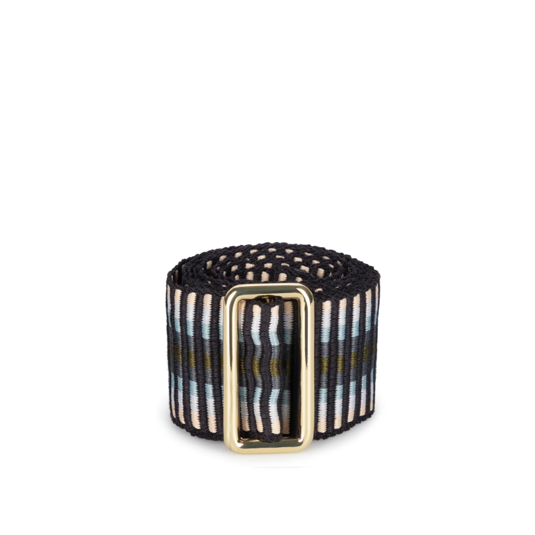 Sunda Jacquard Belt - Olive Stripe