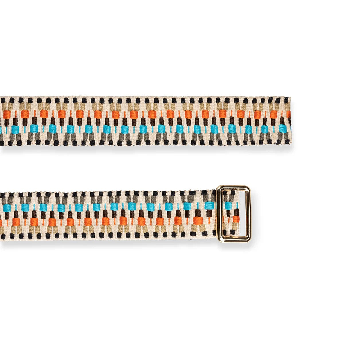 Sunda Jacquard Belt - Turquoise and Coral