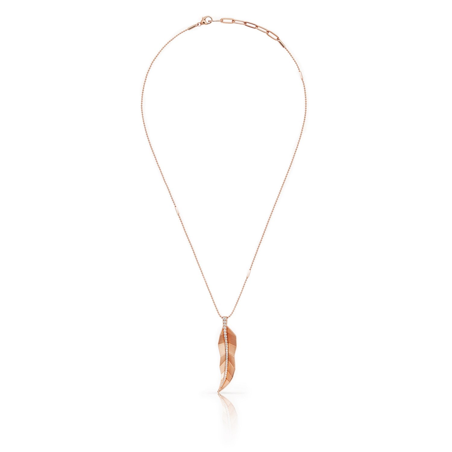 Busia Leaf Necklace - Rose Gold
