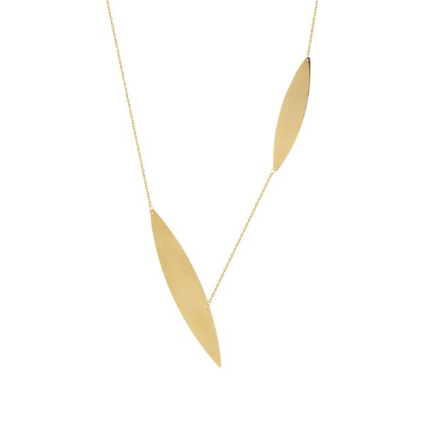 Oval Statement Gold Necklace by Orena Jewelry