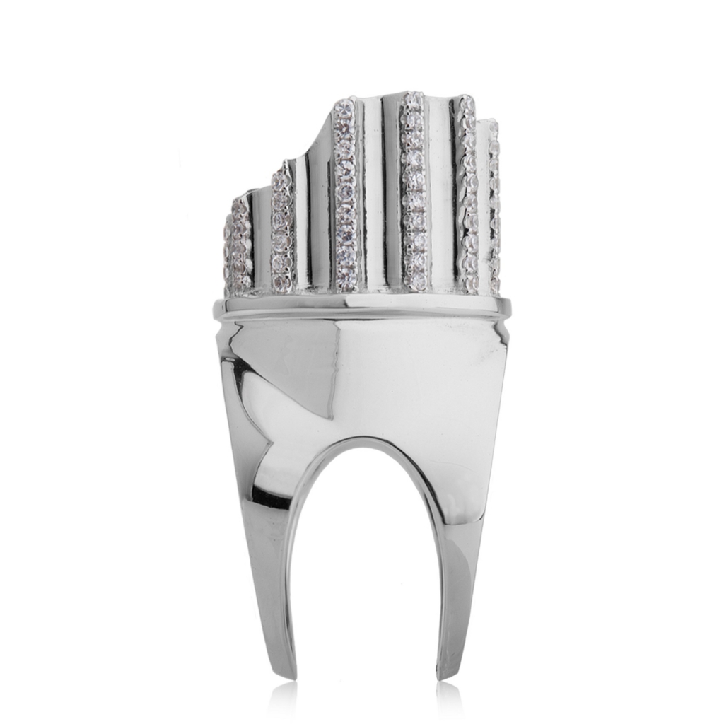 Incomplete Column Ring White Gold by Completedworks