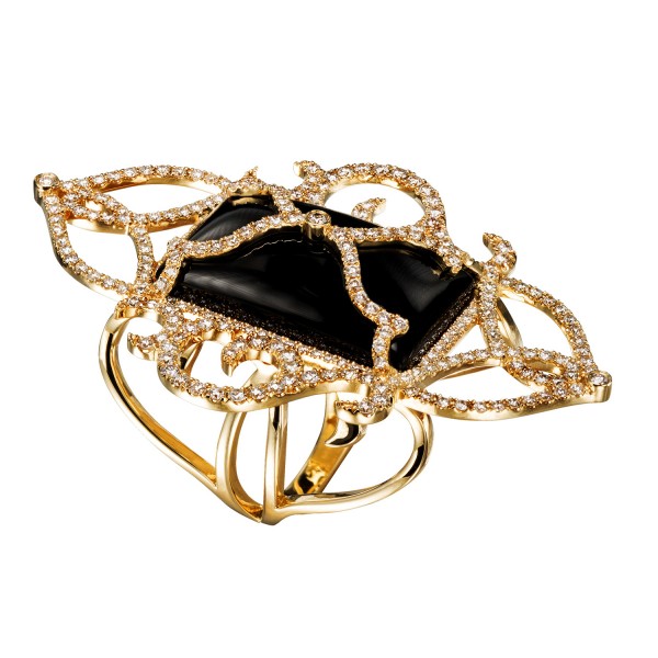 Alchemist – Diamond Ring with Black Onyx by Dionea Orcini