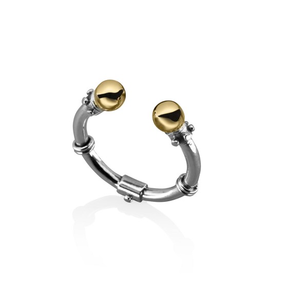 Stackable Silver and Gold Ring by Azza Fahmy