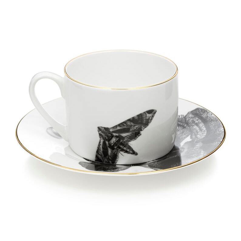Iris Tea Cup and Saucer by Sasha Tugolukova