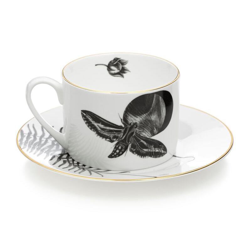 Palm Tea Cup and Saucer by Sasha Tugolukova