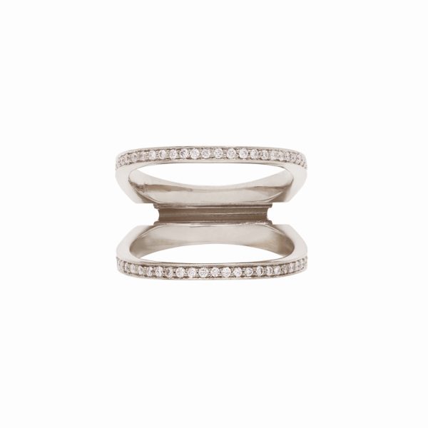 Acute Enclose Ring White Gold by Bliss Lau