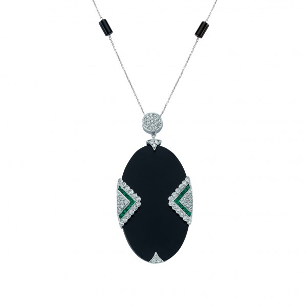 Dark Oval Necklace by Melis Goral