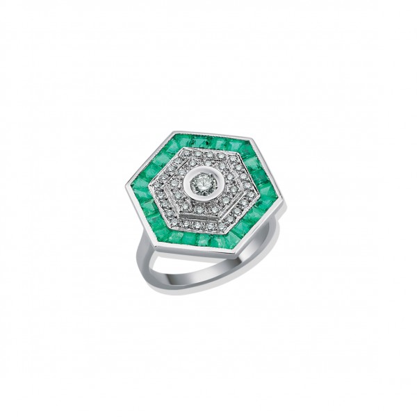 Odette Emerald Ring by Melis Goral