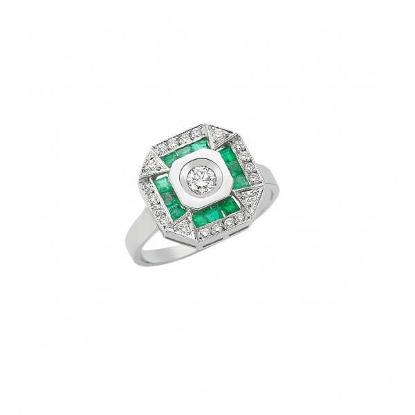 Emerald Lulu Ring by Melis Goral
