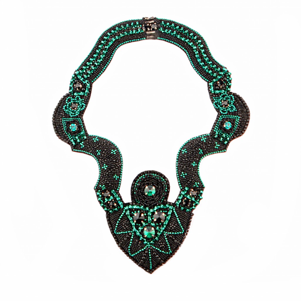 Muse Necklace Black and Teal by Begada