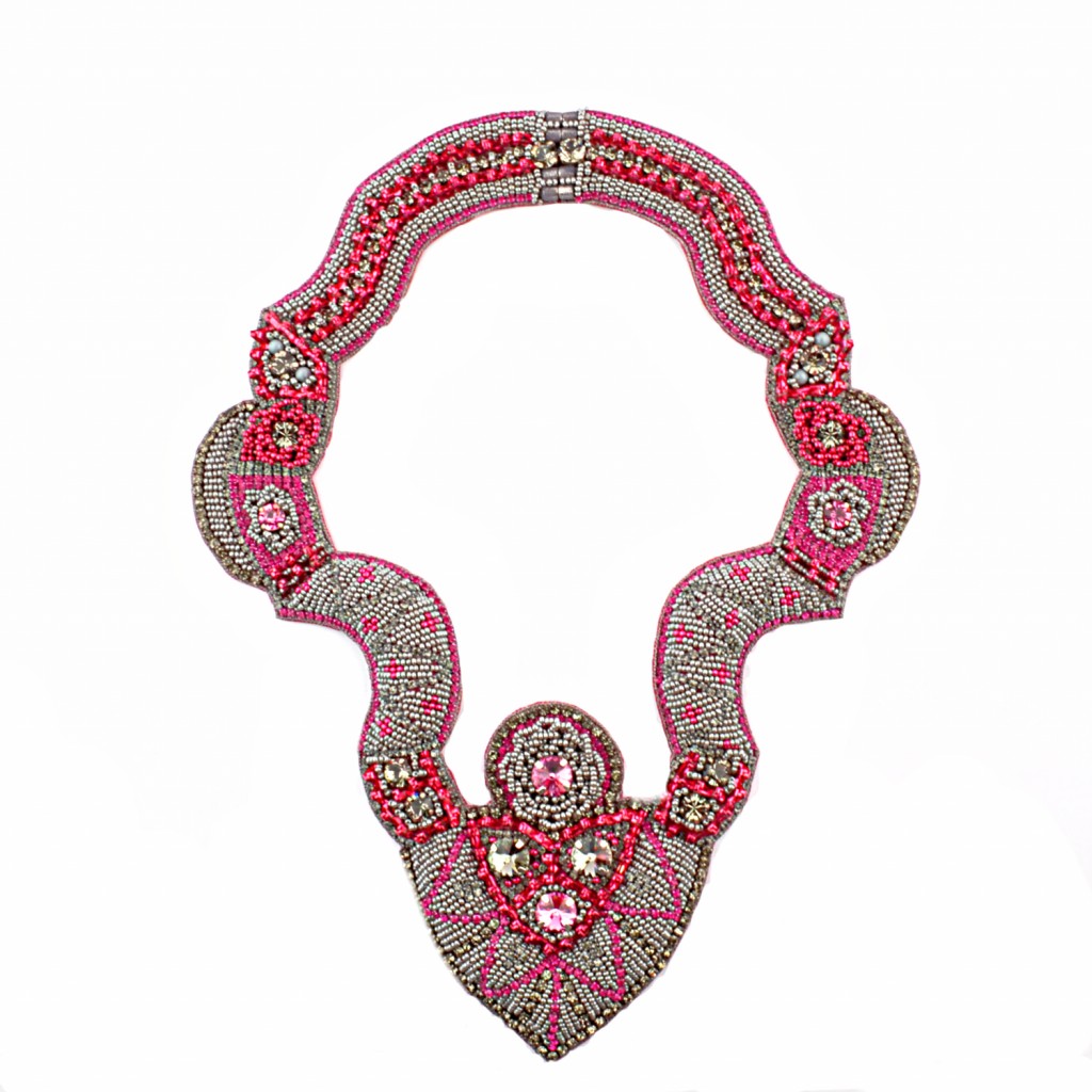 Muse Necklace Grey and Fuschia by Begada