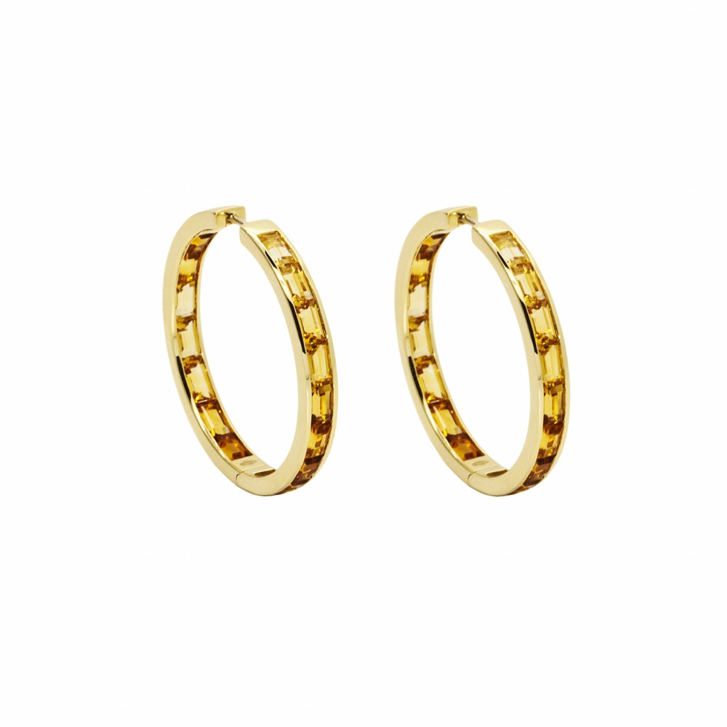 Golden Hoop Earrings by Daou Jewellery