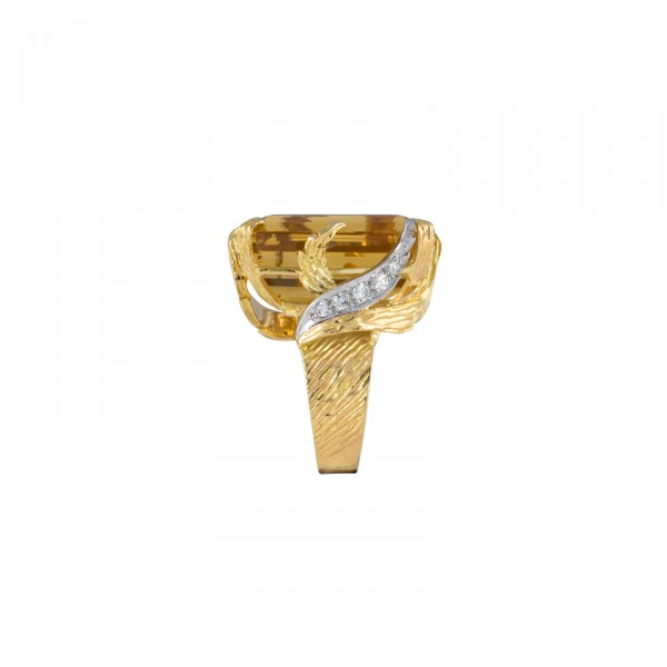 Diamond Feather Cocktail Ring by Daou Jewellery