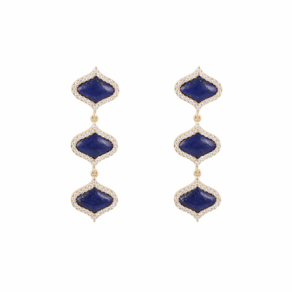 Lattice Earrings in Lapis Lazuli by GYAN Jaipur