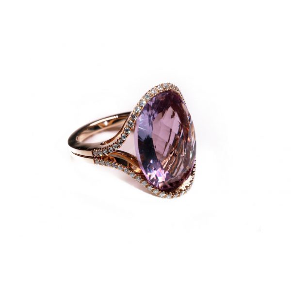 Moritz Amethyst and White Diamond Ring by Olivia Grace