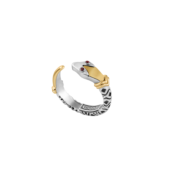 Stackable Snake Ring by Azza Fahmy