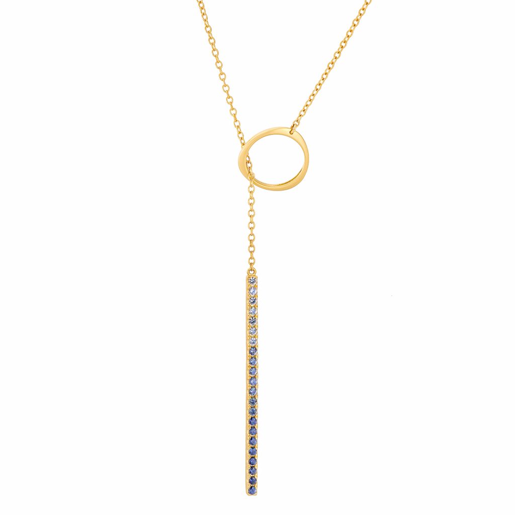 Ombre Sapphire Lariat Necklace by Sandy Leong