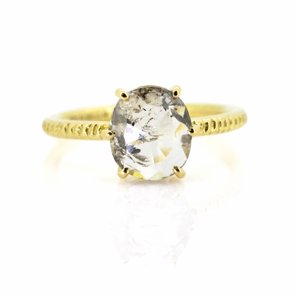 Oval Rose Cut Diamond Claw Ring by Sorrel Bay