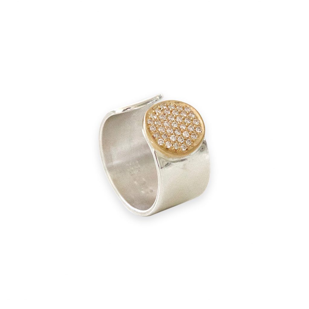 Ania Silver and 18k Gold with Diamonds by Stephanie Cachard