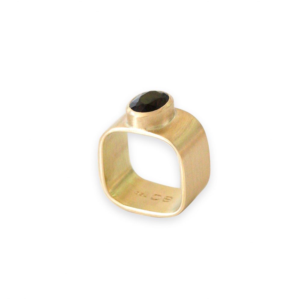 Ann 18k Gold with Tourmaline Signet Ring by Stephanie Cachard