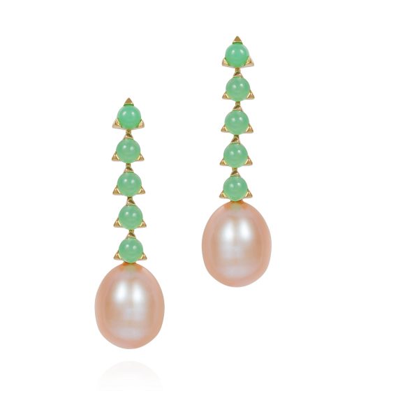 5 Stone Baroque Pearl Earrings by Maviada