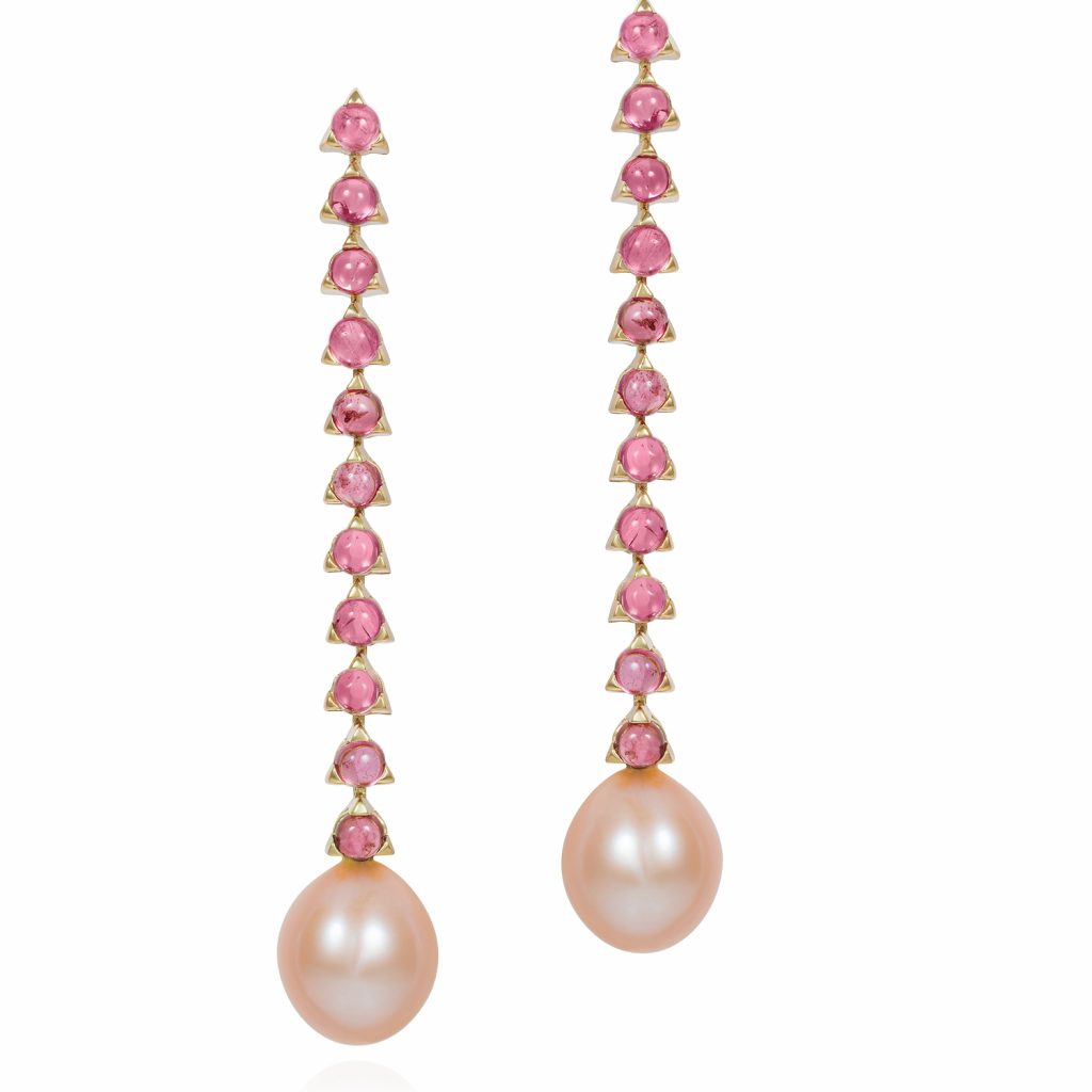11 Stone Baroque Pearl Earrings by Maviada