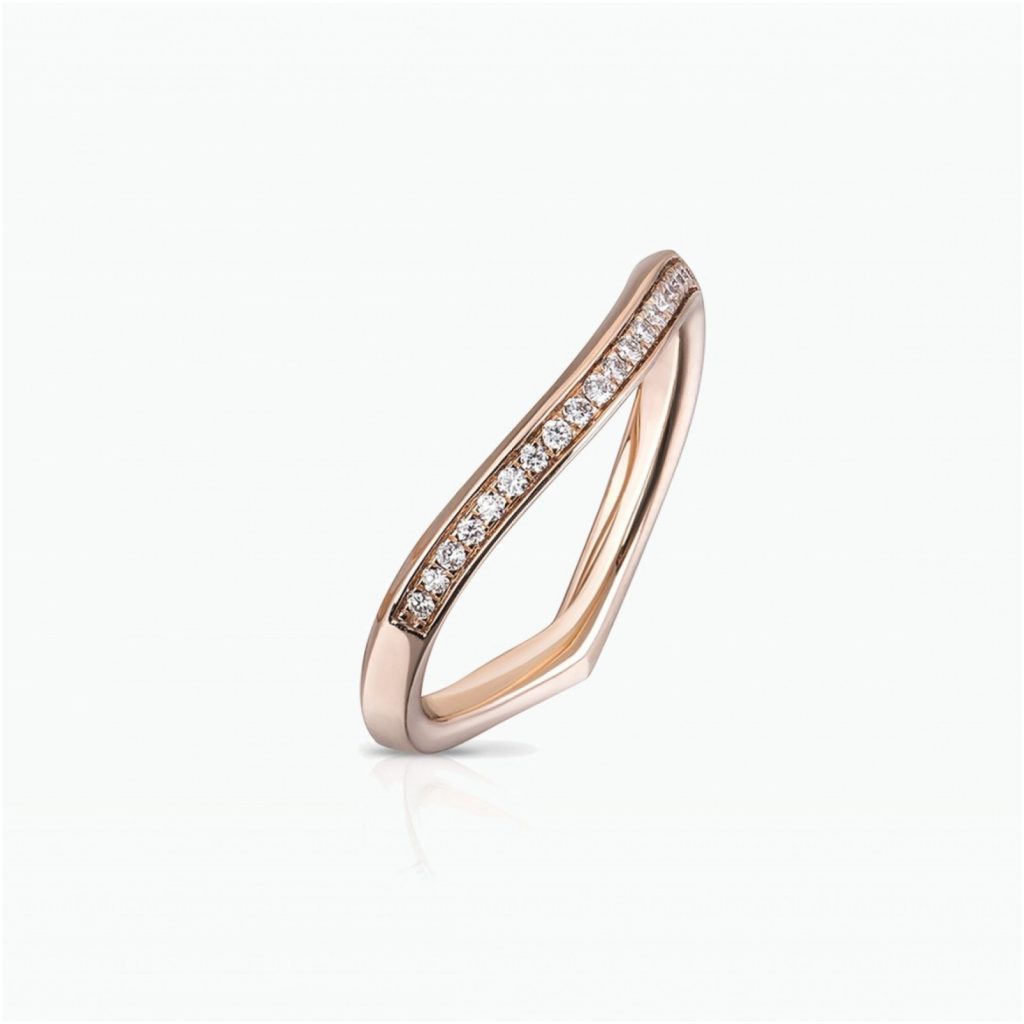 Lily Pad Wedding Band in Rose Gold by Tomasz Donocik