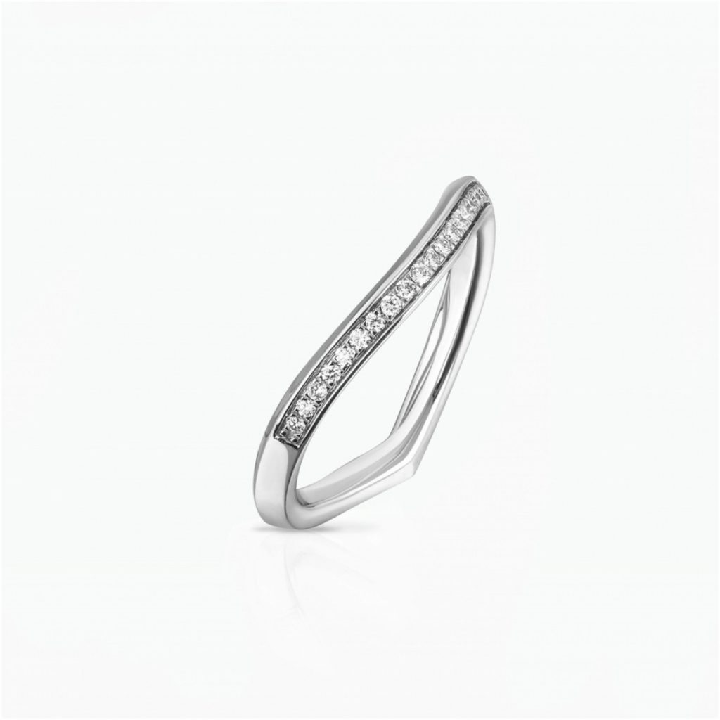 Lily Pad Wedding Band in White Gold by Tomasz Donocik