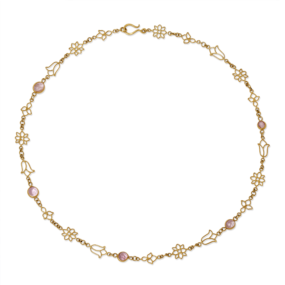 Burmese Lotus Open Wire Chain Necklace by Pippa Small