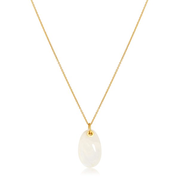 Moon Egg Pendant on Fine Chain – Moonstone by Pippa Small